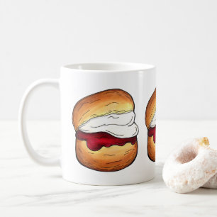 Caneca De Café Tea Time Scone Clotted Cream Jam UK Comida britâni