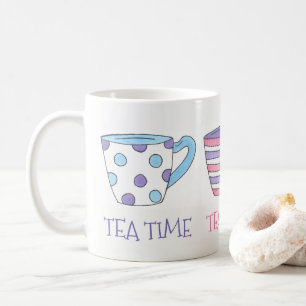 Caneca De Café Tea Time Teacups Tea Party Pastel