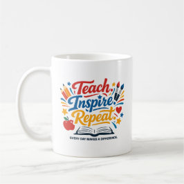 Caneca De Café Teach - Inspire - Repeat 