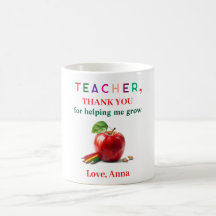 Teacher Gift – Apple Mug with Thank You Message