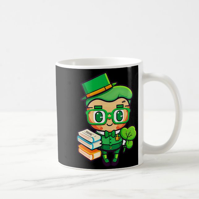 Caneca De Café Teacher Leprechaun St Patricks Day Teacher T Shirt (Direita)