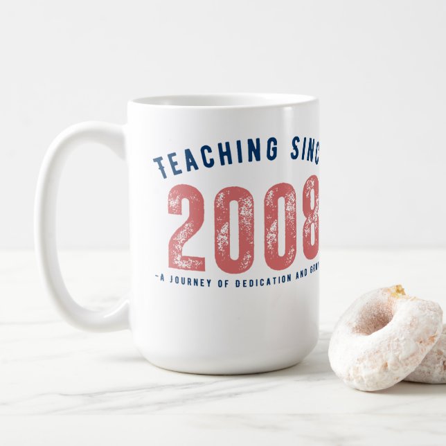 Caneca De Café Teacher mug | Teaching since 2008 (Com Donut)