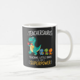 Caneca De Café Teachersaurus humor de professor com pequenos dino