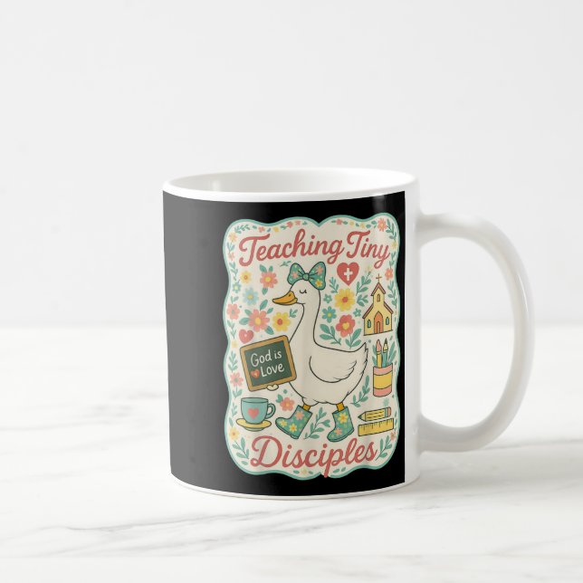 Caneca De Café Teaching Tiny Disciples Christian Bible Teacher Go (Direita)