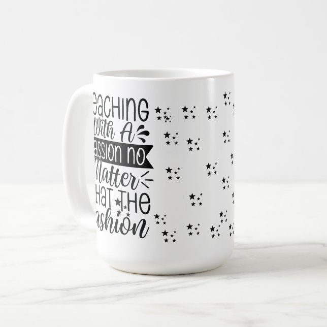 Caneca De Café Teaching With Passion - Motivational Teacher (Frente Esquerda)