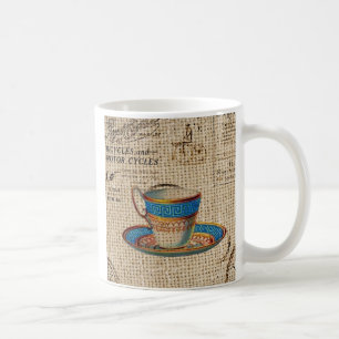 Caneca De Café Teacup azul da festa do chá rural russo inglês