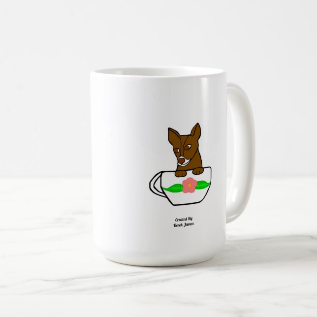 Caneca De Café Teacup Chihuahua Coffee Mug (Frente Esquerda)