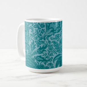 Caneca De Café Teal Blue Vintage Style Art Mug Cup