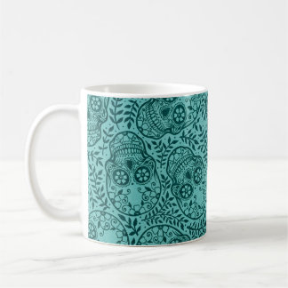 Caneca De Café Teal Calaveras