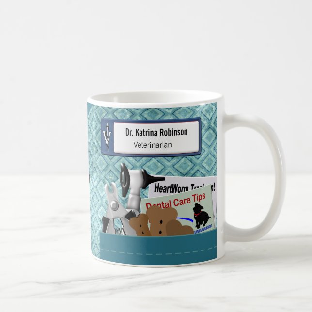 Caneca De Café Teal de esfregões profissionais de veterinária per (Direita)