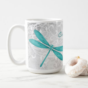 Caneca De Café Teal Dragonfly Coffee Personalizado
