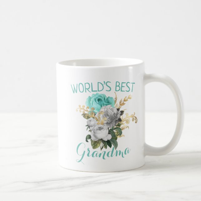 Caneca De Café Teal e Dourado personalizado (Direita)