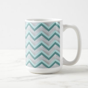 Caneca De Café Teal e Pérolas ZigZag