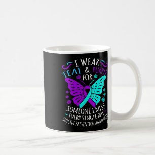 Caneca De Café Teal E Roxo Feliz Suicídio Apoio À Consciência Gr