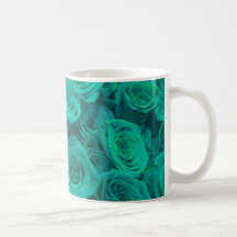 Teal elegante romântico - rosas verdes