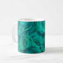 Teal elegante romântico - rosas verdes