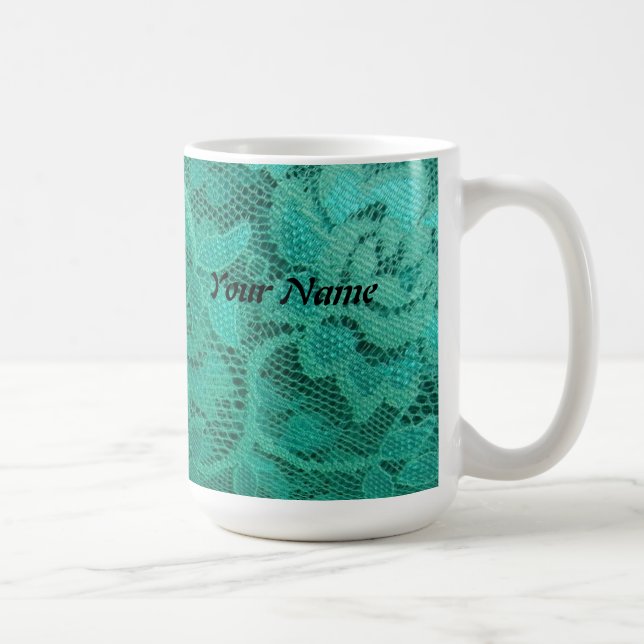 Caneca De Café Teal Lace (Direita)