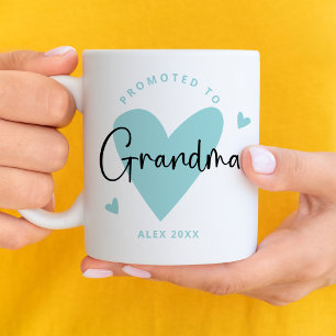 Caneca De Café Teal promovido a vovó Heart Boy