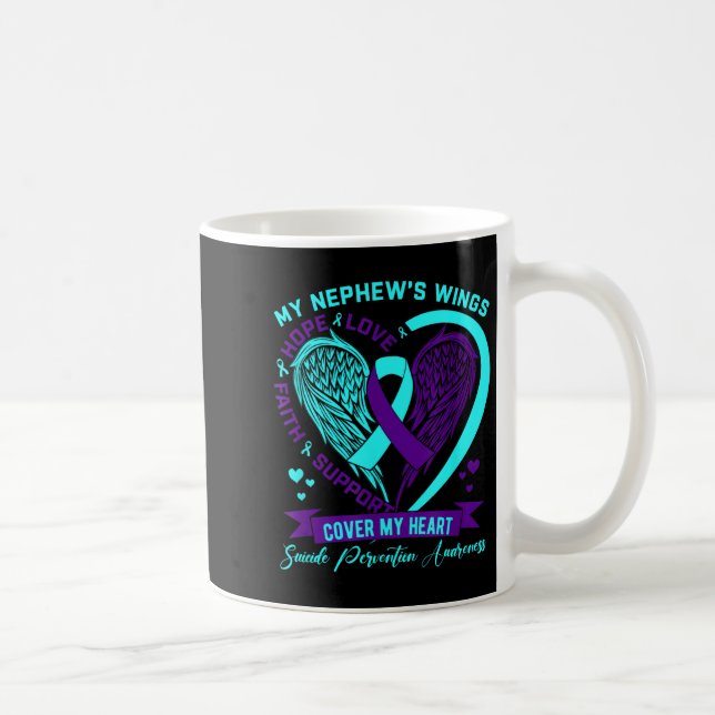 Caneca De Café Teal Purple Suicide Prevention Awareness Nephew He (Direita)