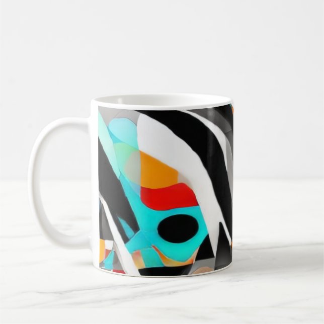 Caneca De Café Teal Splash Abstract Waves (Esquerda)