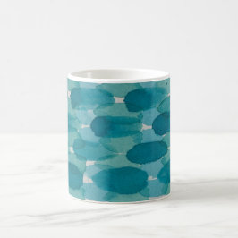 Caneca De Café Teal Watercolor Brushstrokes Mug
