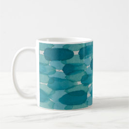 Caneca De Café Teal Watercolor Brushstrokes Mug