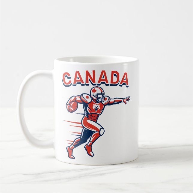 Caneca De Café Team Canada Football Dynamic Patriotic Athlete Art (Esquerda)