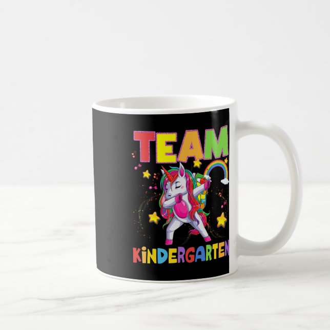 Caneca De Café Team Kindergarten Dabbing Unicorn de volta à escol (Direita)
