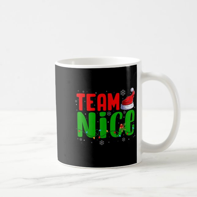 Caneca De Café Team Naughty Nice Santa Hat Funny Christmas Matchi (Direita)