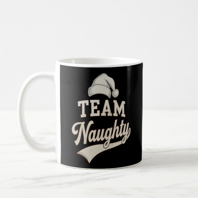 Caneca De Café Team Naughty Santa Christmas Xmas Matching Family (Esquerda)