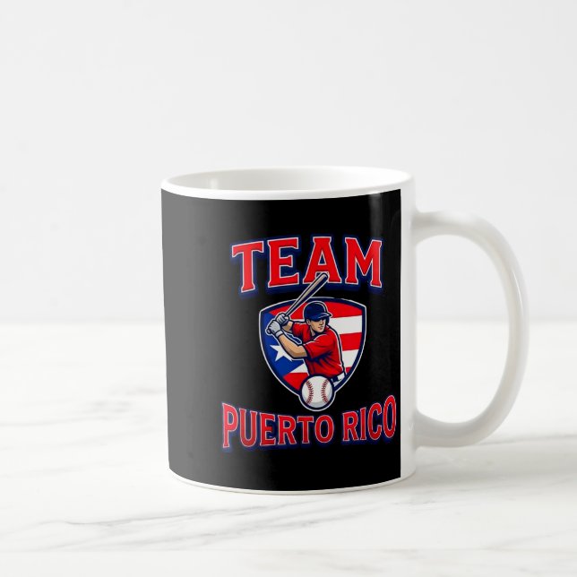 Caneca De Café Team Puerto Rico Baseball Flag Patriotic  (Direita)