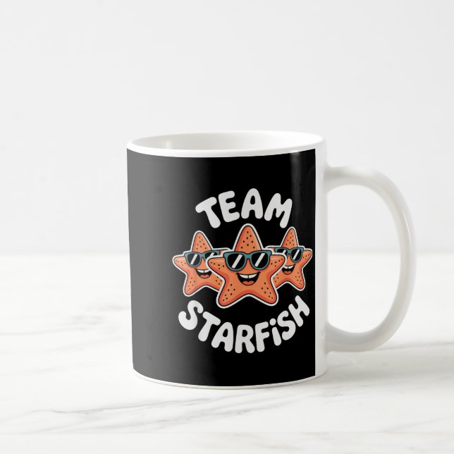 Caneca De Café Team Starfish Cool Sungles Ocean Cartoon Crew Funn (Direita)