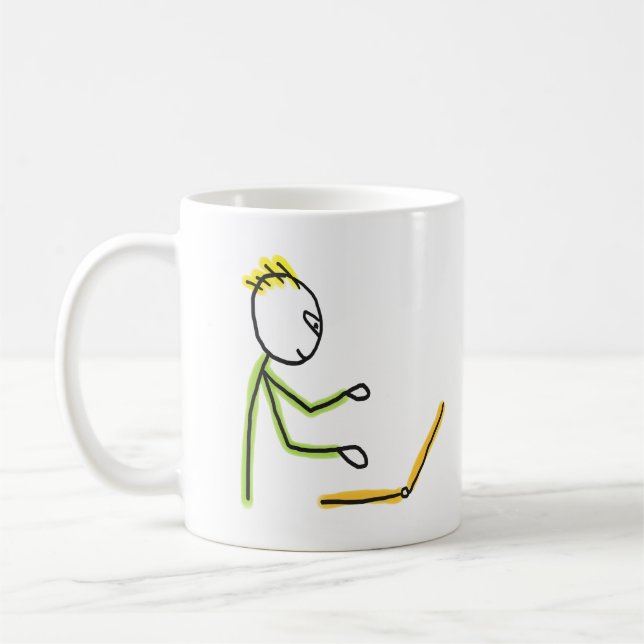 Caneca De Café Tech Guy Stickman (Esquerda)