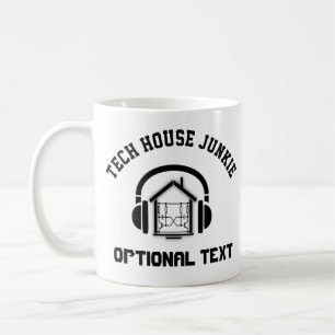 Caneca De Café Tech House Music Junkie Custom (Light)