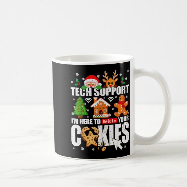 Caneca De Café Tech Suprt Delete Your Cookies Men Ugly Christmas  (Direita)