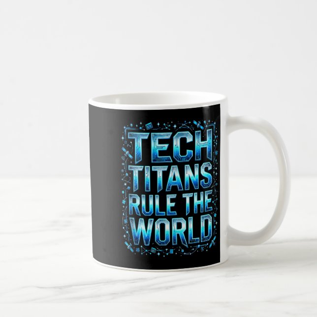 Caneca De Café Tech Titans Rule Funny Big Technology Satire Wer G (Direita)