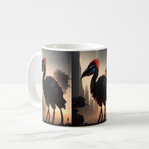 Caneca De Café "Techno-Feather: O Futuro Robô Emu"