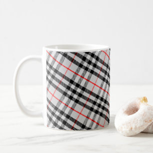 Caneca De Café Tecido Checkered clássico vermelho branco preto d