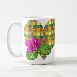 Caneca De Café Tecido Colorido Caribenho Madras Xadrez