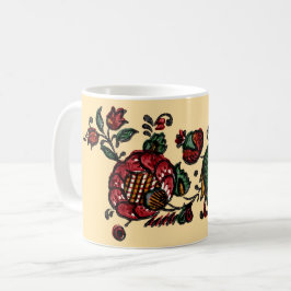 Caneca De Café Tecido de Chintz de Algodão Indiano Vintage