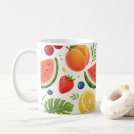 Caneca De Café Tecido de Padrão de Frutas de Verão | Melancia Tro