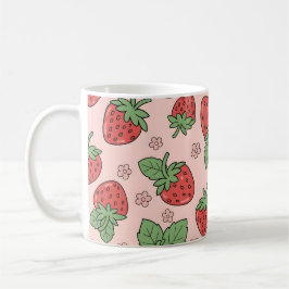 Caneca De Café Tecido de padrão de morango