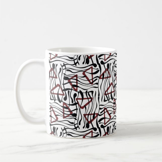 Caneca De Café Tecido Geométrico: Design de Padrão Artístico. (Esquerda)