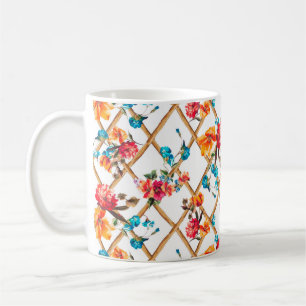 Caneca De Café tecido, óleo, pintura, flores, design de moda,