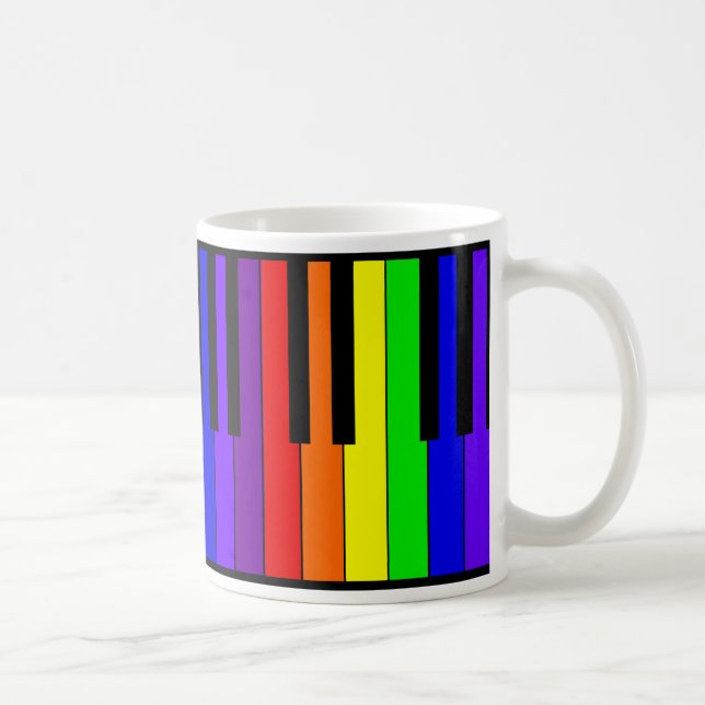 Caneca De Café Teclado do arco-íris (Direita)