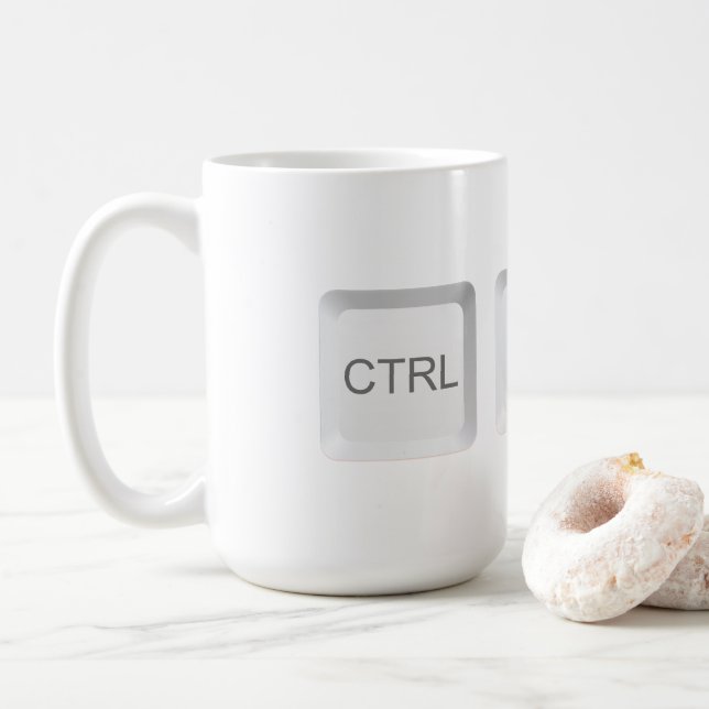 Caneca De Café Teclado do computador DEL CTRL ALT ALT do Slippery (Com Donut)