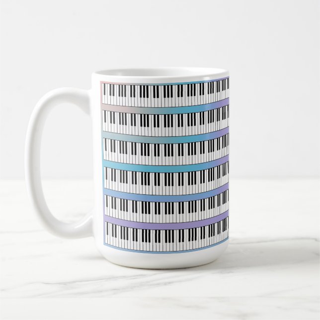 Caneca De Café Teclado para piano acentos arco-íris (Esquerda)