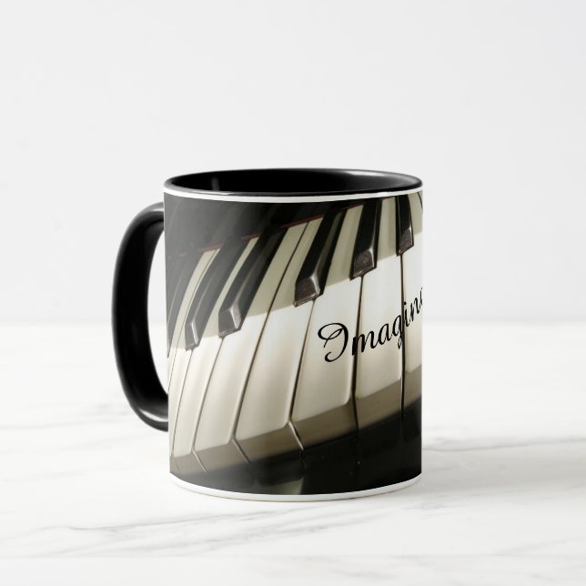 Caneca de Café Teclas de Piano (Frente Esquerda)