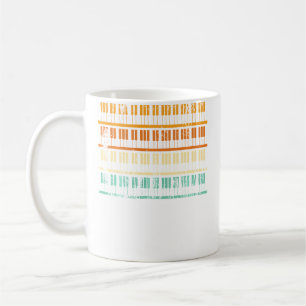 Caneca De Café Teclas de Piano Clássicas em Design Vintage do Pia