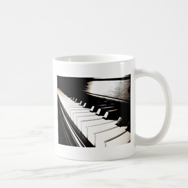 Caneca De Café Teclas de Piano Macro (Direita)